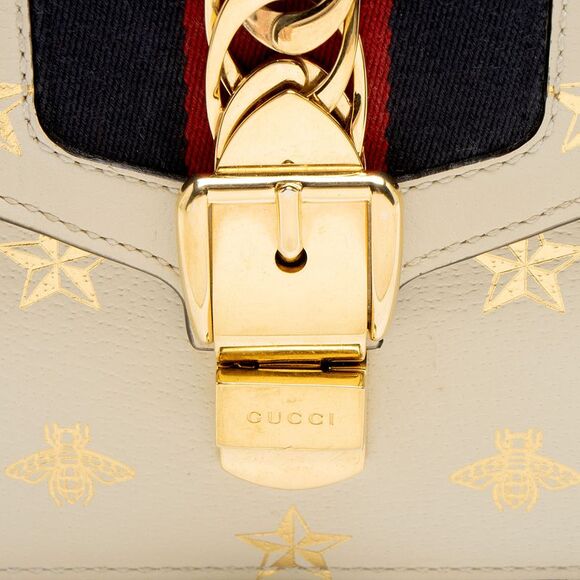 Gucci Calfskin Bee & Star Sylvie Mini Top Handle - Picture 9 of 16